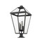 Z-Lite Talbot 4 Light Outdoor Pier Mounted Fixture, Black & Clear Beveled 579PHXLXR-533PM-BK - alternate 1